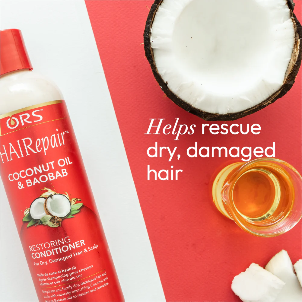 ORS HAIRepair Coconut Oil and Baobab Restoring Conditioner for Dry, Damage Hair & Scalp (12.5 oz) - Image 6