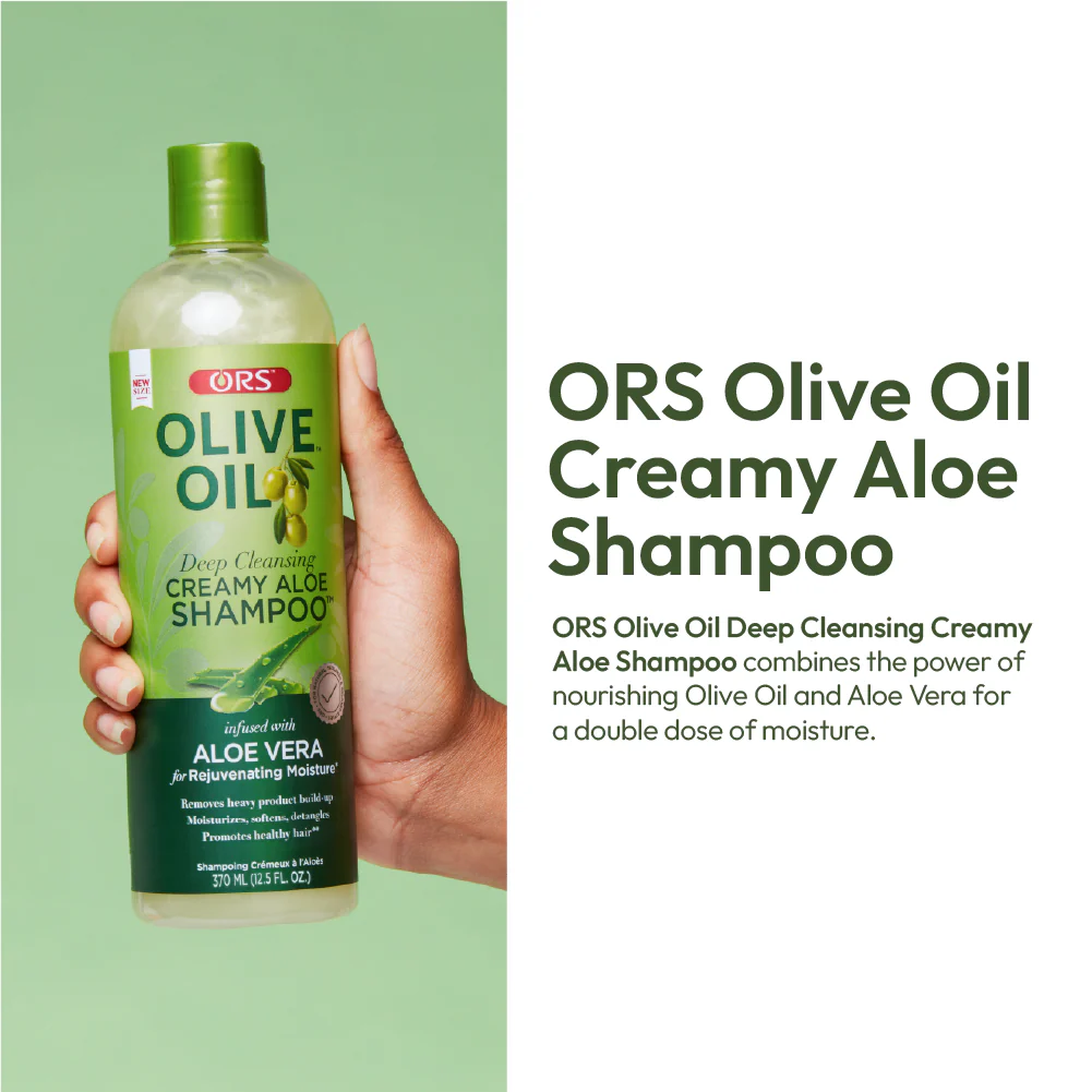 ORS Olive Oil Deep Cleansing Creamy Aloe Shampoo for Rejuvenating Moisture (12.5 oz) - Image 4