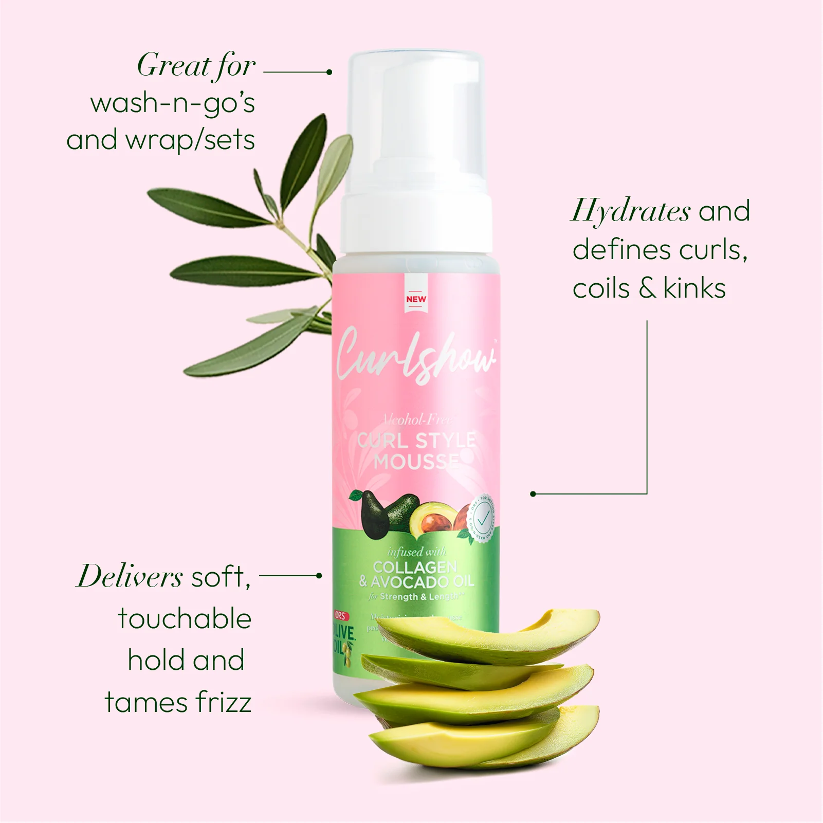 ORS Olive Oil Curlshow Curl Creator, Style Milk & Mousse 3-Piece Set - Image 4