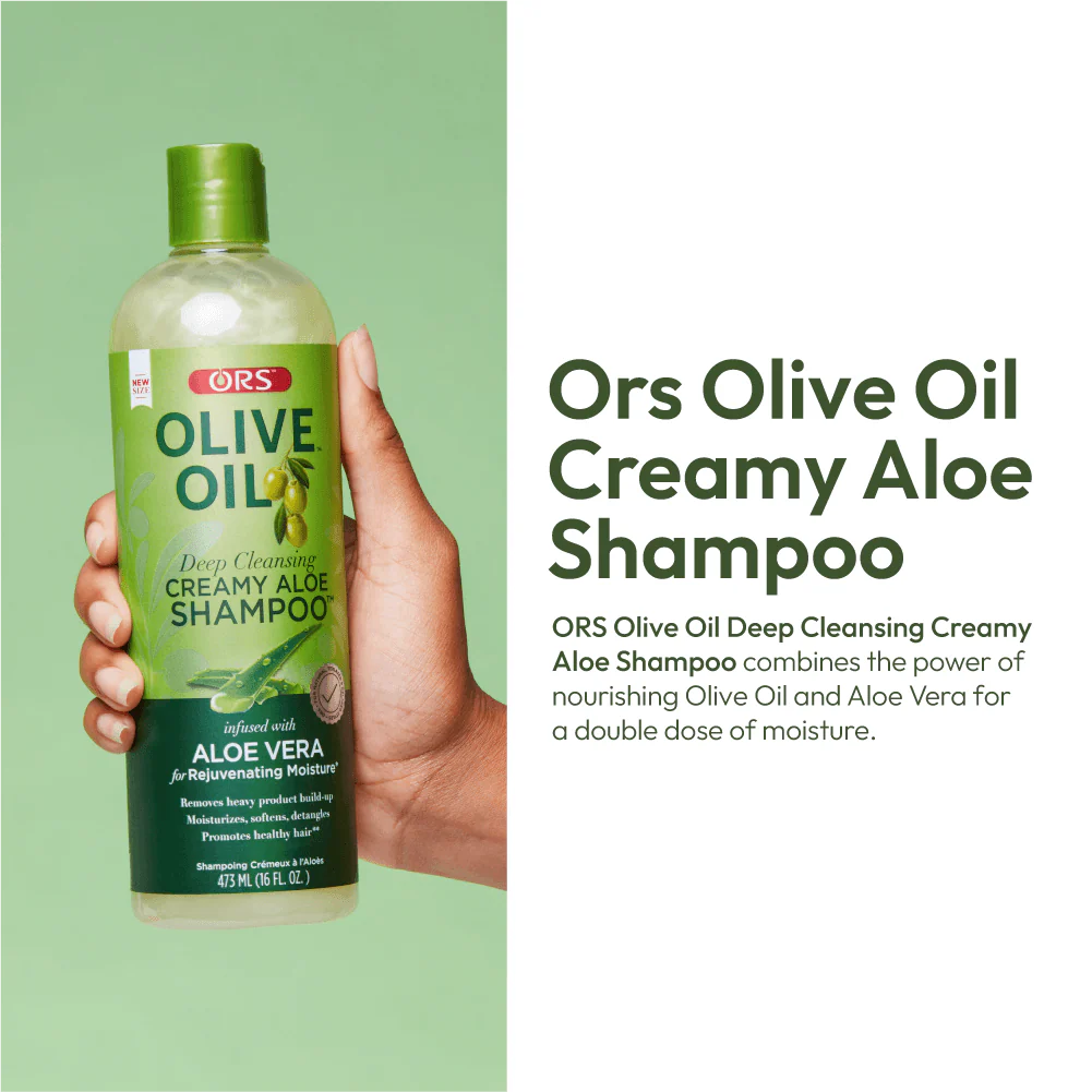 ORS Olive Oil Deep Cleansing Creamy Aloe Shampoo for Rejuvenating Moisture (16.0 oz) - Image 4