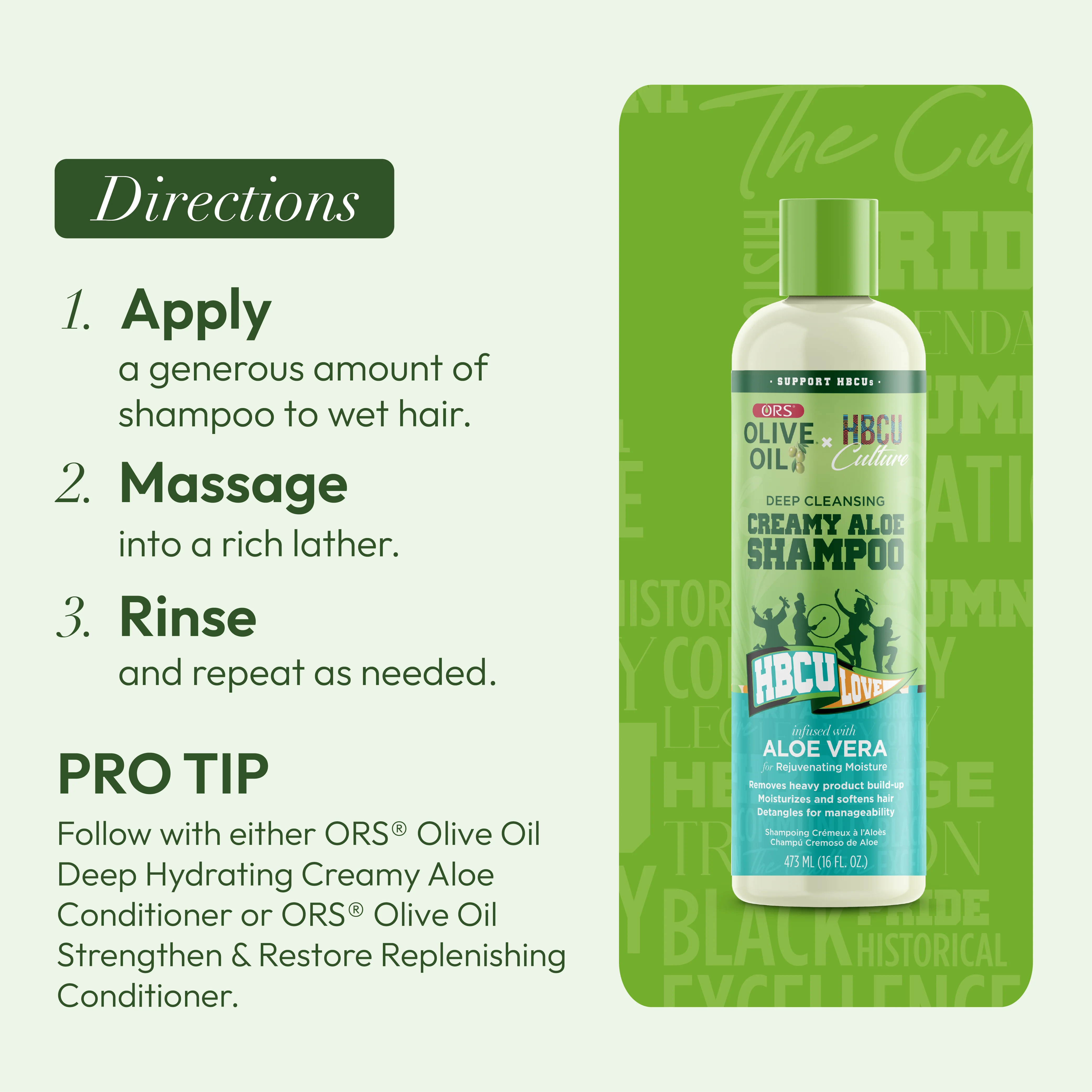 ORS Olive Oil HBCU Deep Cleansing Creamy Aloe Shampoo for Rejuvenating Moisture (16.0 oz) - Image 10