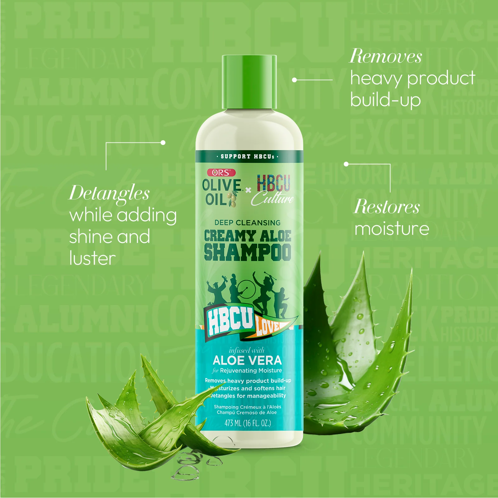 ORS Olive Oil HBCU Deep Cleansing Creamy Aloe Shampoo for Rejuvenating Moisture (16.0 oz) - Image 4