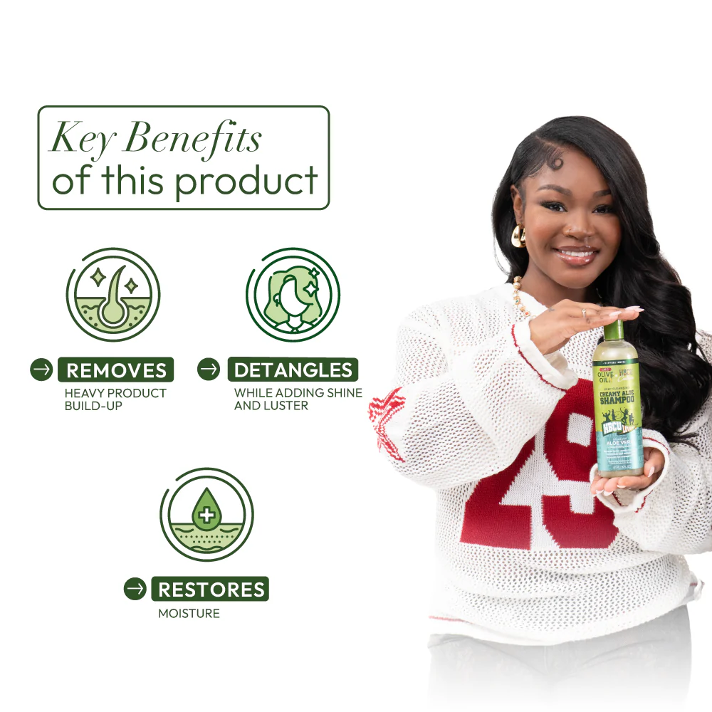 ORS Olive Oil HBCU Deep Cleansing Creamy Aloe Shampoo for Rejuvenating Moisture (16.0 oz) - Image 6