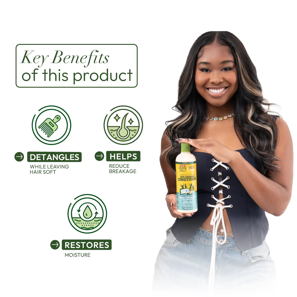 ORS Olive Oil HBCU Strengthen and Restore Replenishing Conditioner for Revitalizing Moisture (16.0 oz) - Image 6