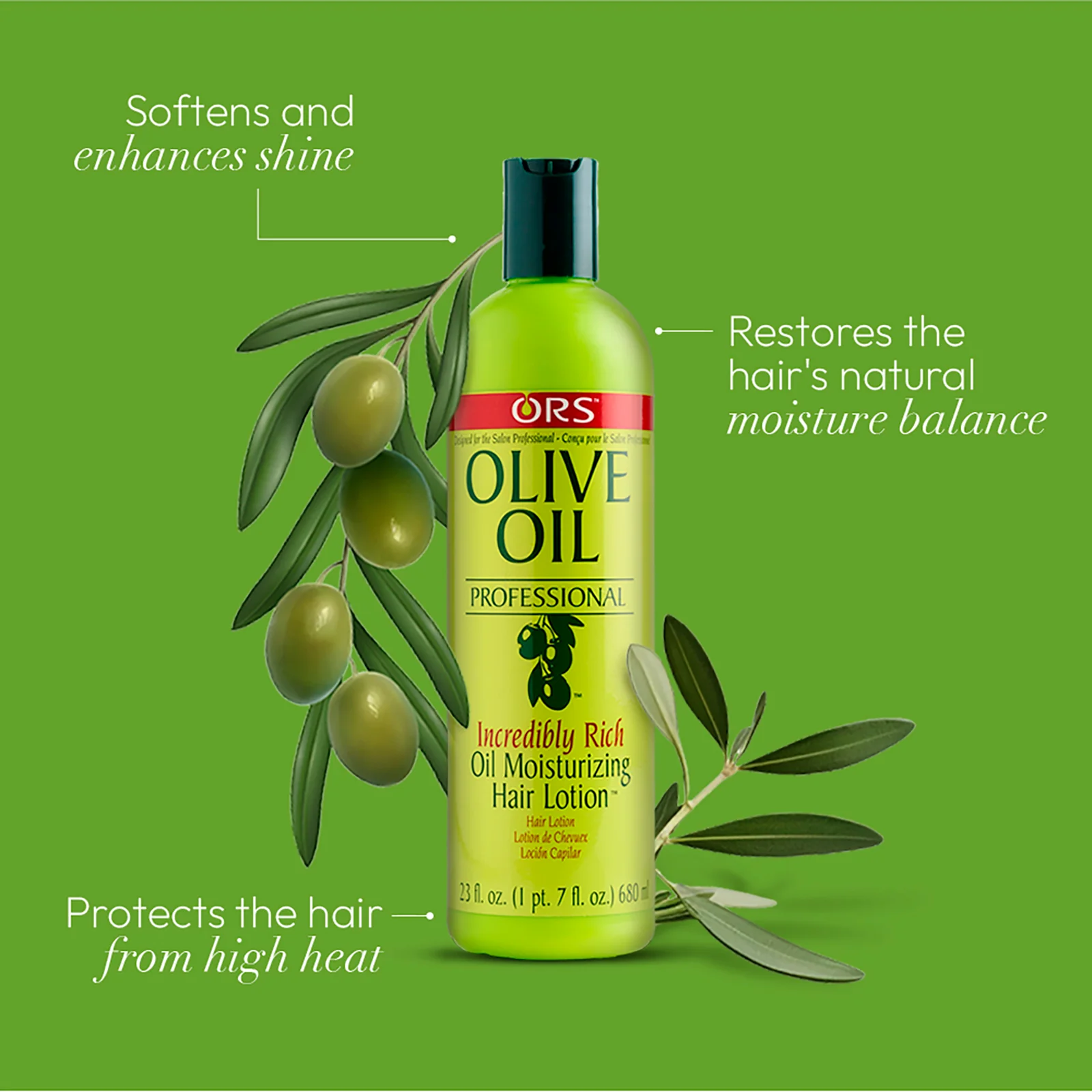 ORS Olive Oil Professional Incredibly Rich Oil Moisturizing Hair Lotion (23.0 oz) 2-Pack - Image 3