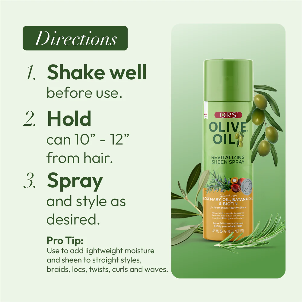 ORS Olive Oil Revitalizing Sheen Spray for Promoting Healthy Shine (10.0 OZ) - Image 8