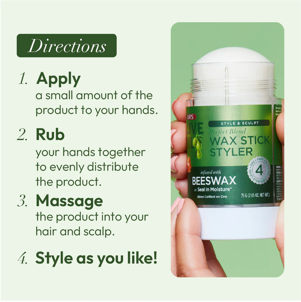 ORS Olive Oil Style & Sculpt Perfect Blend Wax Stick Styler (2.6 oz) - Image 9