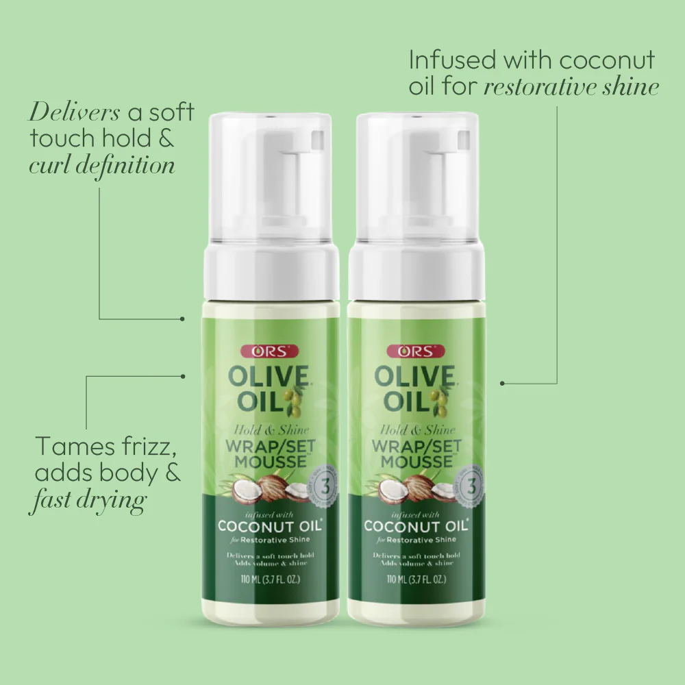 ORS Olive Oil Wrap Set Mousse for Restorative Shine (3.7 oz) 2-Pack - Image 4