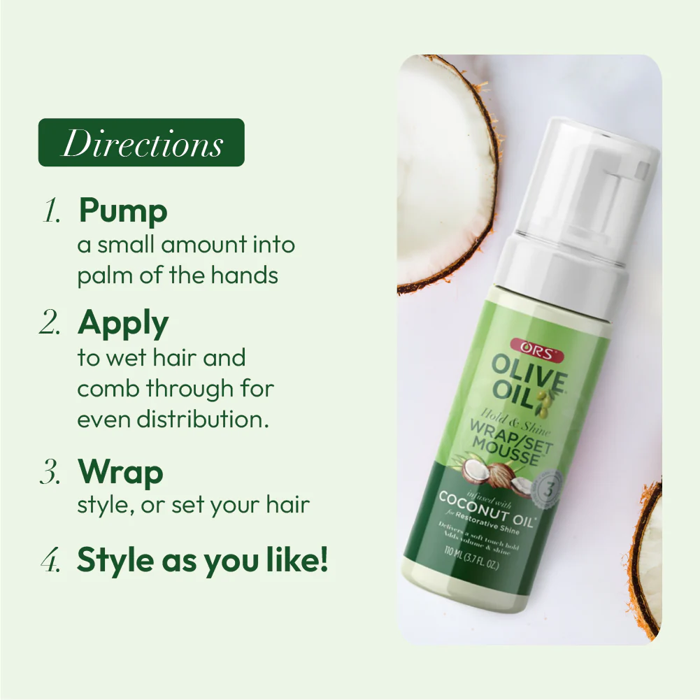 ORS Olive Oil Wrap Set Mousse for Restorative Shine (3.7 oz) 2-Pack - Image 9